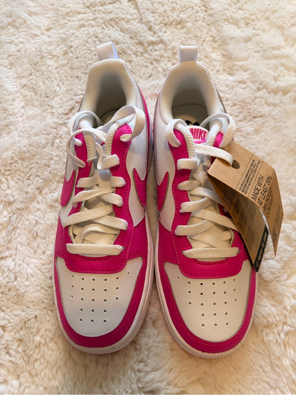 Nike White and Hot Pink Low-Top Sneakers - Picture 5 of 6